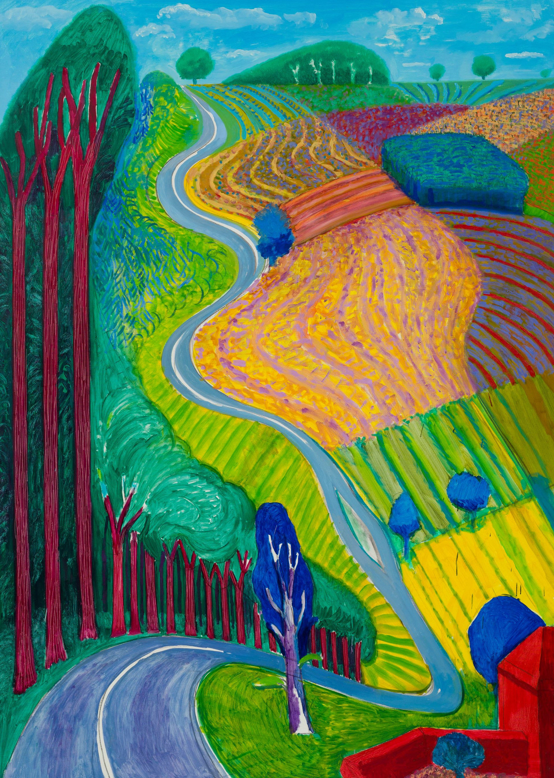 David Hockney, Going Up Garrowby Hill, 2000