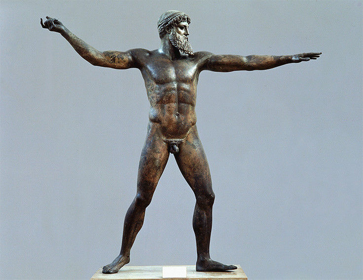 The Poseidon of Artemision is an antique Greek bronze statue. The statue was built around 460 BC. manufactured