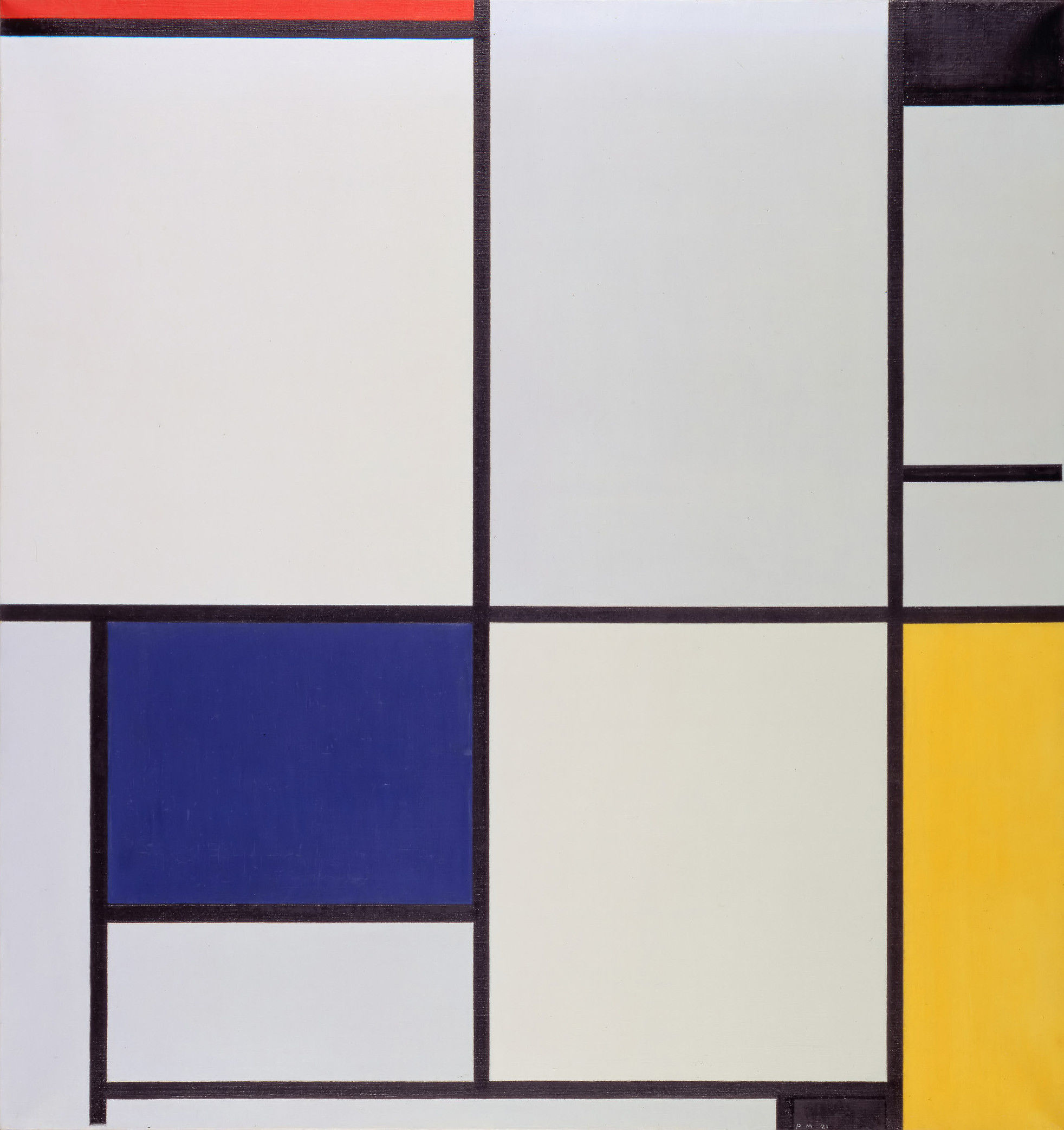 Tableau I, by Piet Mondriaan. The Hague Gemeentemuseum, the Netherlands.