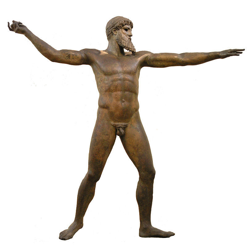 A Greek ‘male nude’ called The Artemision Bronze, National Archaeological Museum of Athens 