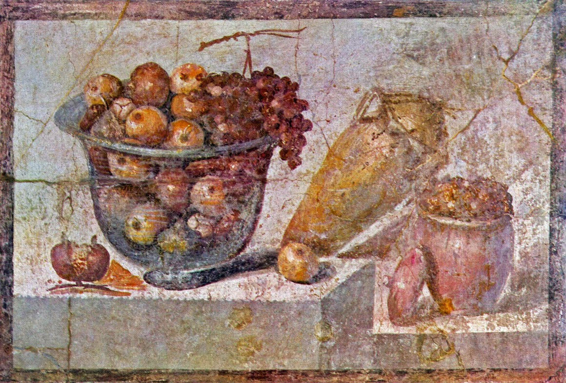 A Roman still life fresco from Pompeii (Julia Felix 70)
