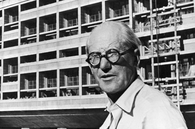 Portret van Le Corbusier, een van de 'vaders' van de moderne kunst