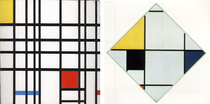  Geometric abstract paintings by Piet Mondriaan