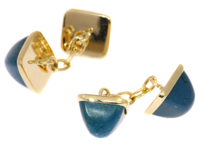 Vintage cufflinks with gold and precious stones  