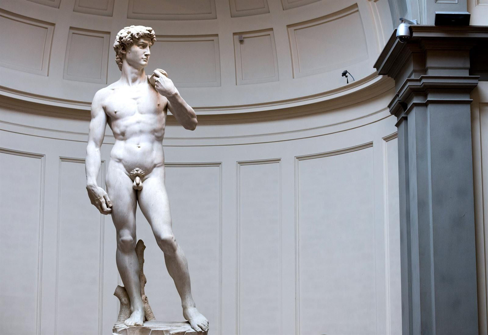 The Marble Sculpture 'David' Facing the Giant Goliath Fearlessly, Michelangelo, 1501