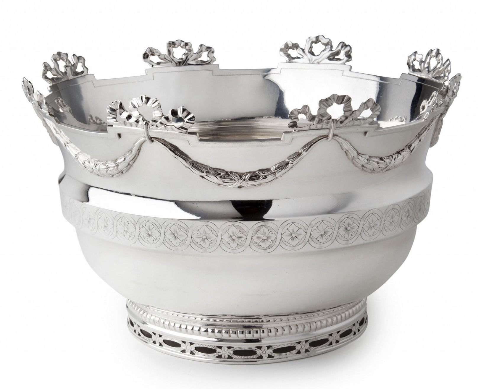 Reynier de Haan (1731-1783), elegant Louis XVI Dutch silver monteith bowl, 1778. Jacob J. Roosjen SRI.