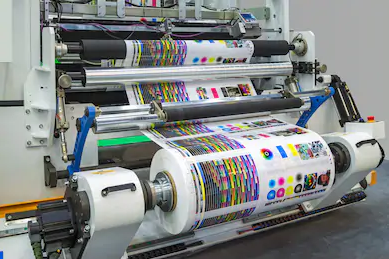 Een offset productiemachine voor het drukken van grotere oplages