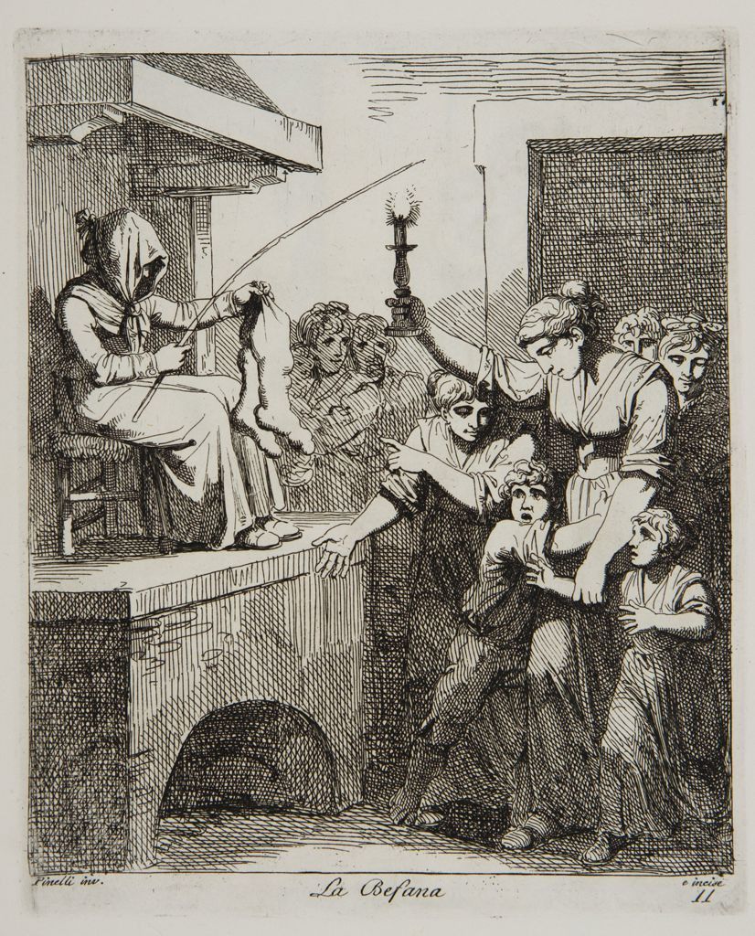 La Befana, Print by Bartolomeo Pinelli