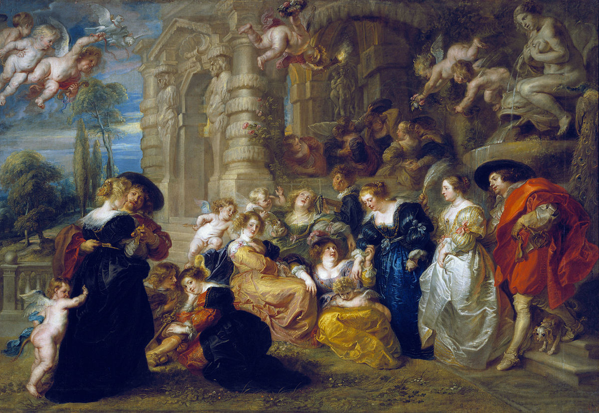 Baroque painting by Peter Paul Rubens, The Garden of Love, 1630-1631, Museo del Prado, Madrid, Spain