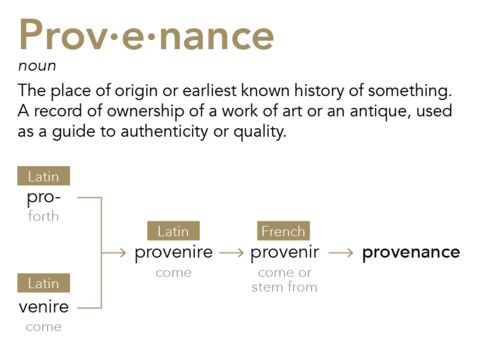 Provenance; the meaning of this word