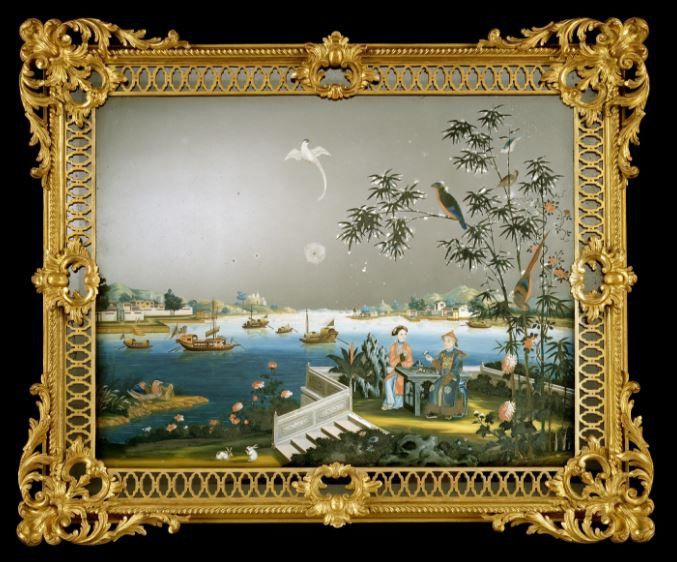A George III Chinese export mirror painting 