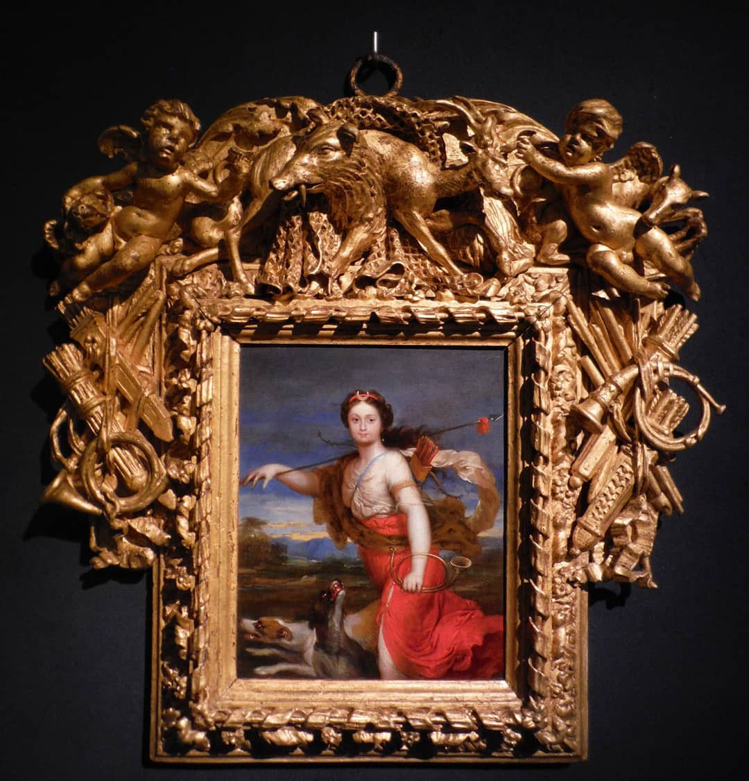Jan Frans van Douven, Anna Maria Luisa de Medici in Diane Huntress, 15 x 12 cm. Talabardon et Gautier TEFAF