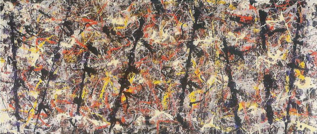 Abstract schilderij van Jackson Pollock, Blauwe palen, nr. 11, 1952