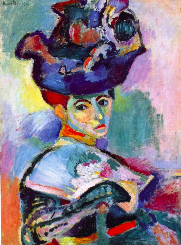 Voorbeeld van een fauvistisch portret, 'Woman with a hat