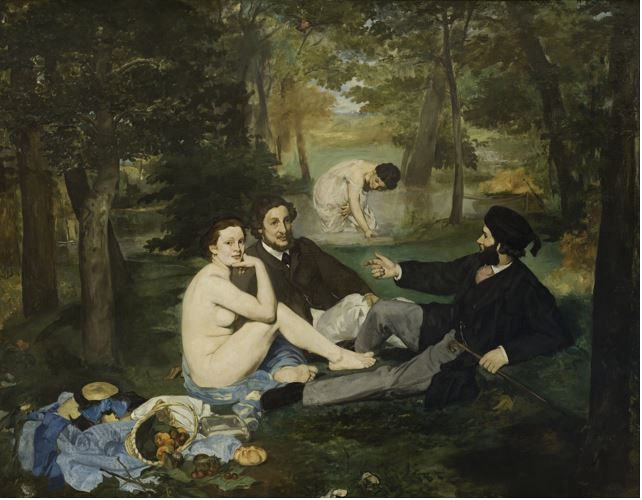 Modern art painting titled Manet's Diner sur l'herbe 