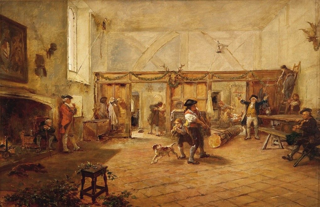 Yule Log 19th century painting