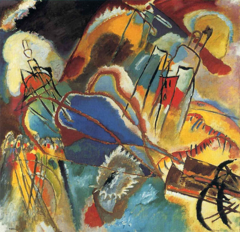 Abstract schilderij van Vassily Kandinsky, Improvisatie 30 (Kanonnen), 1913
